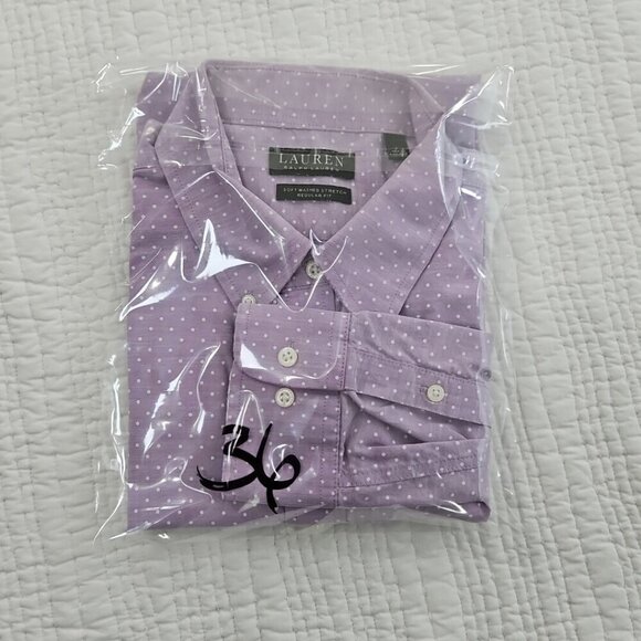 Lauren Ralph Lauren Black Label Shirt Men's L Soft Washed Stretch Regular Fit - Picture 16 of 16